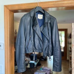 Johnnie B Boden Girls Tween Teen Leather Motorcycle Jacket Size L (16Y)